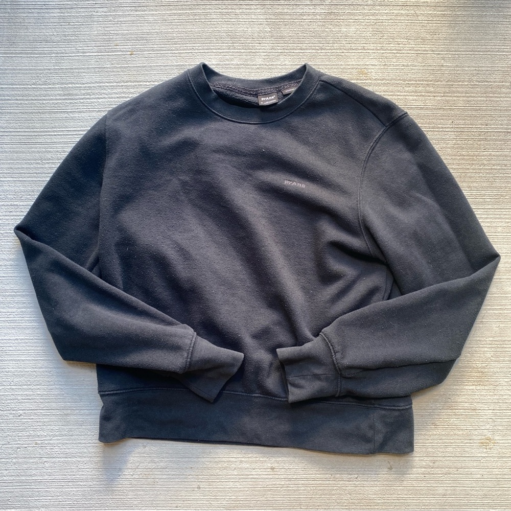 PrAna Women’s Fleece Crew Sweatshirt Size Medium Black